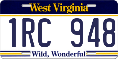 WV license plate 1RC948