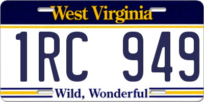 WV license plate 1RC949