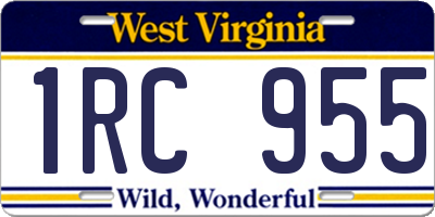 WV license plate 1RC955