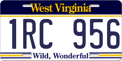 WV license plate 1RC956