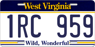 WV license plate 1RC959