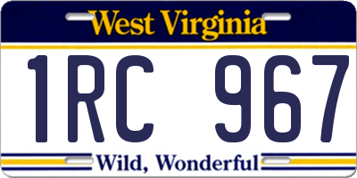 WV license plate 1RC967