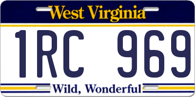 WV license plate 1RC969