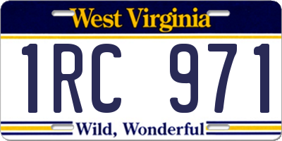 WV license plate 1RC971