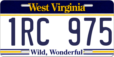 WV license plate 1RC975