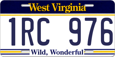 WV license plate 1RC976