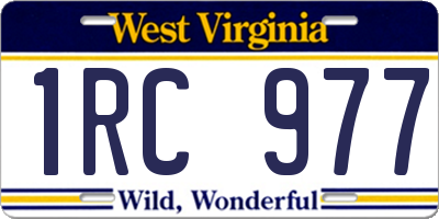 WV license plate 1RC977