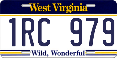 WV license plate 1RC979
