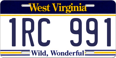 WV license plate 1RC991