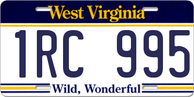 WV license plate 1RC995