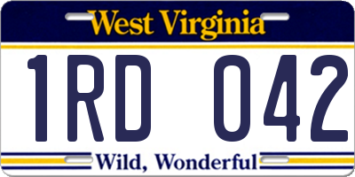 WV license plate 1RD042