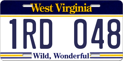 WV license plate 1RD048