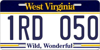 WV license plate 1RD050