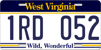 WV license plate 1RD052