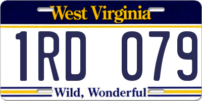 WV license plate 1RD079