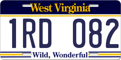 WV license plate 1RD082