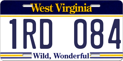 WV license plate 1RD084