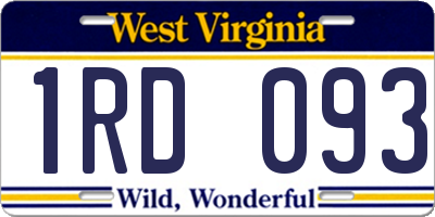 WV license plate 1RD093
