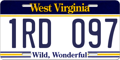 WV license plate 1RD097