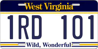 WV license plate 1RD101
