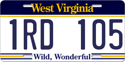 WV license plate 1RD105