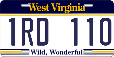 WV license plate 1RD110