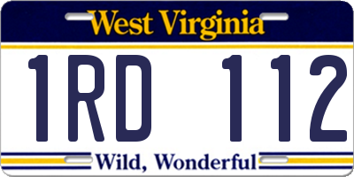 WV license plate 1RD112