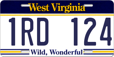 WV license plate 1RD124