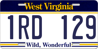 WV license plate 1RD129
