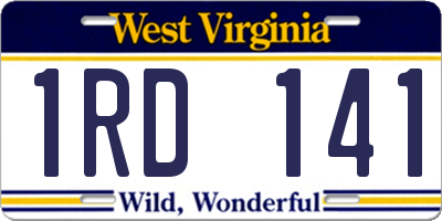 WV license plate 1RD141