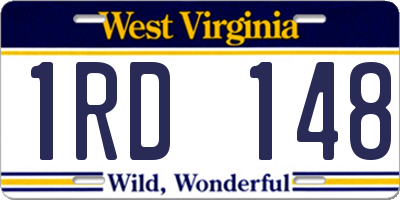 WV license plate 1RD148