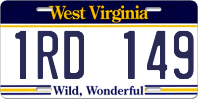 WV license plate 1RD149