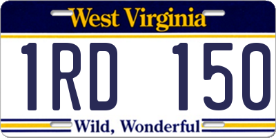 WV license plate 1RD150