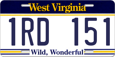 WV license plate 1RD151