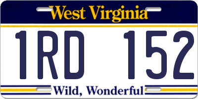 WV license plate 1RD152