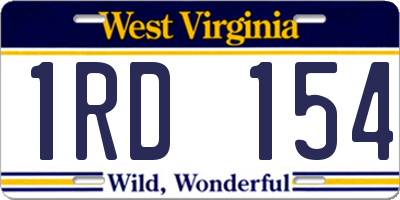 WV license plate 1RD154