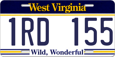 WV license plate 1RD155