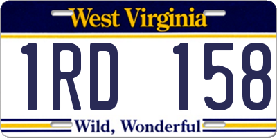 WV license plate 1RD158