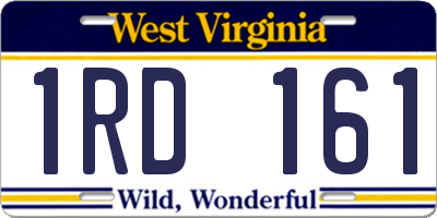 WV license plate 1RD161