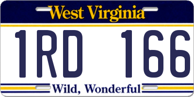 WV license plate 1RD166