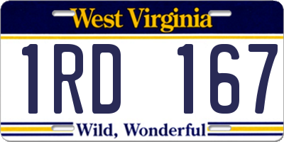 WV license plate 1RD167