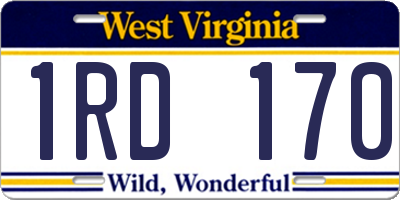 WV license plate 1RD170