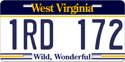 WV license plate 1RD172