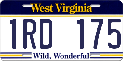 WV license plate 1RD175