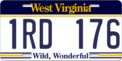 WV license plate 1RD176