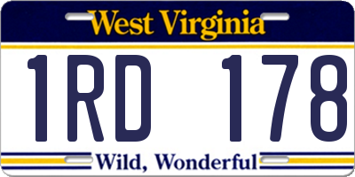 WV license plate 1RD178