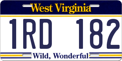 WV license plate 1RD182