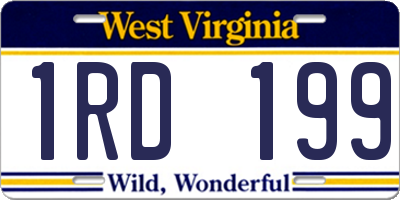 WV license plate 1RD199