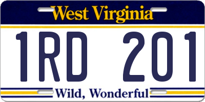 WV license plate 1RD201