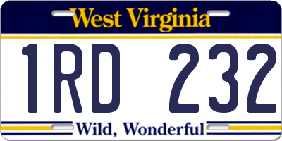 WV license plate 1RD232